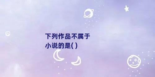 下列作品不属于小说的是( )